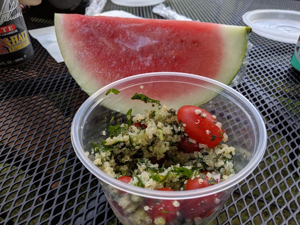 Tabbouleh salad and watermelon